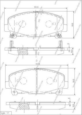 NPS H360A53 - Kit de plaquettes de frein, frein à disque cwaw.fr