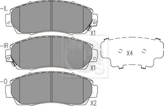 NPS H360A57 - Kit de plaquettes de frein, frein à disque cwaw.fr