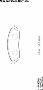 NPS H360A04 - Kit de plaquettes de frein, frein à disque cwaw.fr