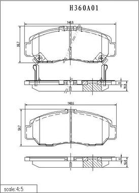 NPS H360A01 - Kit de plaquettes de frein, frein à disque cwaw.fr