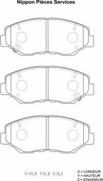 NPS H360A08 - Kit de plaquettes de frein, frein à disque cwaw.fr