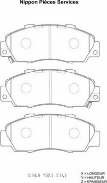 NPS H360A03 - Kit de plaquettes de frein, frein à disque cwaw.fr