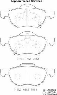 NPS H360A07 - Kit de plaquettes de frein, frein à disque cwaw.fr