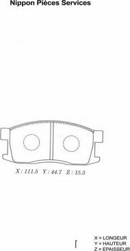 NPS H360A16 - Kit de plaquettes de frein, frein à disque cwaw.fr