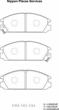 NPS H360A18 - Kit de plaquettes de frein, frein à disque cwaw.fr