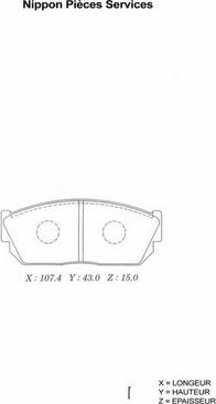 NPS H360A13 - Kit de plaquettes de frein, frein à disque cwaw.fr