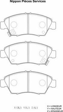 NPS H360A34 - Kit de plaquettes de frein, frein à disque cwaw.fr