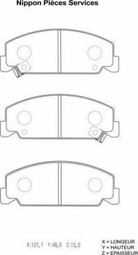 NPS H360A33 - Kit de plaquettes de frein, frein à disque cwaw.fr