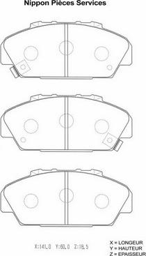 NPS H360A29 - Kit de plaquettes de frein, frein à disque cwaw.fr