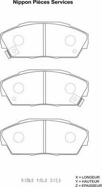 NPS H360A26 - Kit de plaquettes de frein, frein à disque cwaw.fr