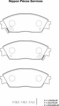 NPS H360A23 - Kit de plaquettes de frein, frein à disque cwaw.fr