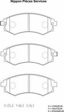 NPS H360I09 - Kit de plaquettes de frein, frein à disque cwaw.fr