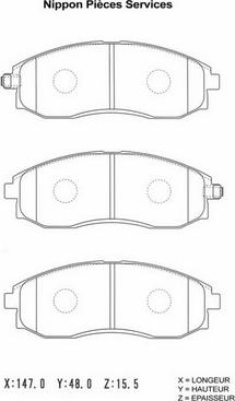 NPS H360I02 - Kit de plaquettes de frein, frein à disque cwaw.fr