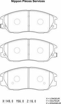 NPS H360I18 - Kit de plaquettes de frein, frein à disque cwaw.fr