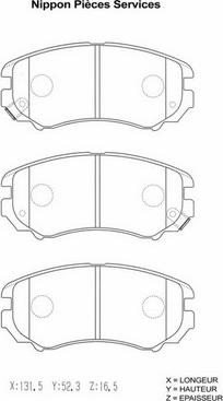 NPS H360I17 - Kit de plaquettes de frein, frein à disque cwaw.fr