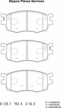 NPS H360I24 - Kit de plaquettes de frein, frein à disque cwaw.fr