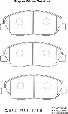 NPS H360I20 - Kit de plaquettes de frein, frein à disque cwaw.fr