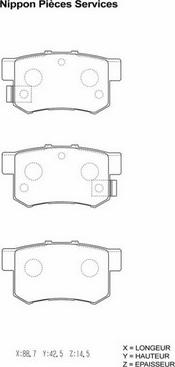 NPS H361A05 - Kit de plaquettes de frein, frein à disque cwaw.fr