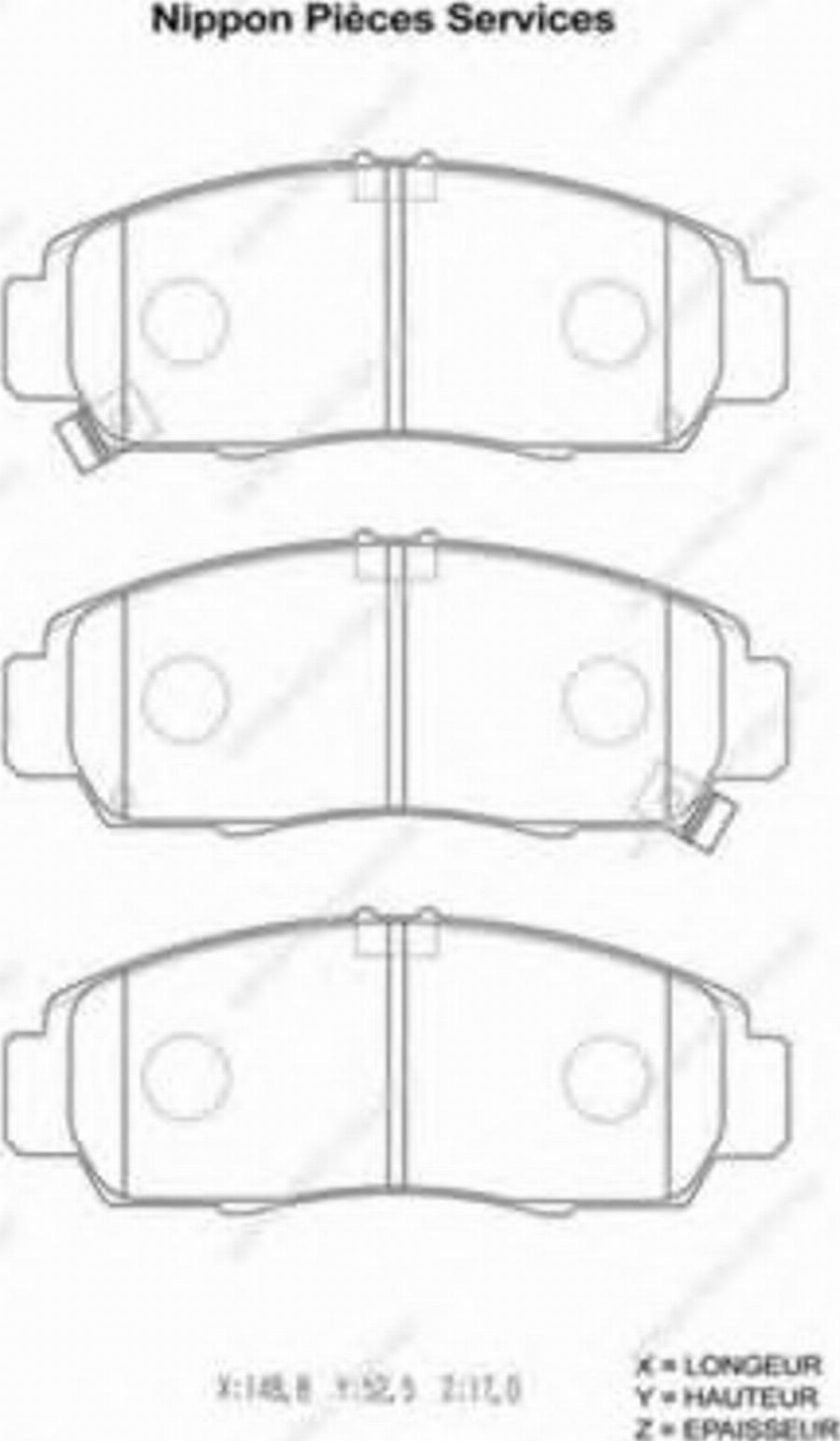 NPS H361A03 - Kit de plaquettes de frein, frein à disque cwaw.fr