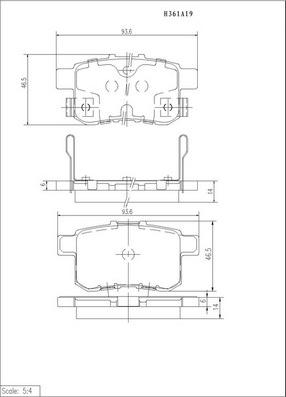 NPS H361A19 - Kit de plaquettes de frein, frein à disque cwaw.fr