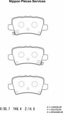 NPS H361A16 - Kit de plaquettes de frein, frein à disque cwaw.fr