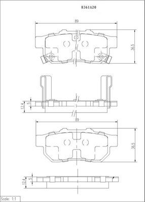 NPS H361A20 - Kit de plaquettes de frein, frein à disque cwaw.fr