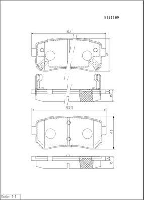 NPS H361I09 - Kit de plaquettes de frein, frein à disque cwaw.fr