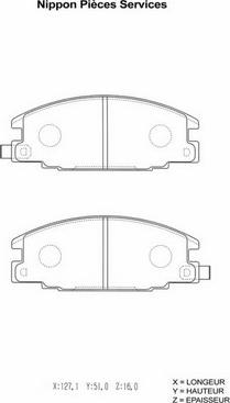 NPS I360U04 - Kit de plaquettes de frein, frein à disque cwaw.fr