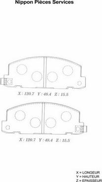 NPS I360U01 - Kit de plaquettes de frein, frein à disque cwaw.fr