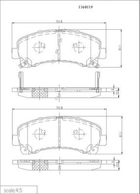 NPS I360U19 - Kit de plaquettes de frein, frein à disque cwaw.fr