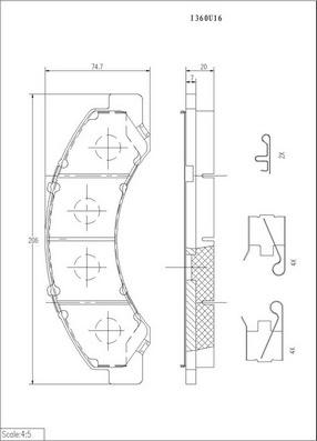 NPS I360U16 - Kit de plaquettes de frein, frein à disque cwaw.fr