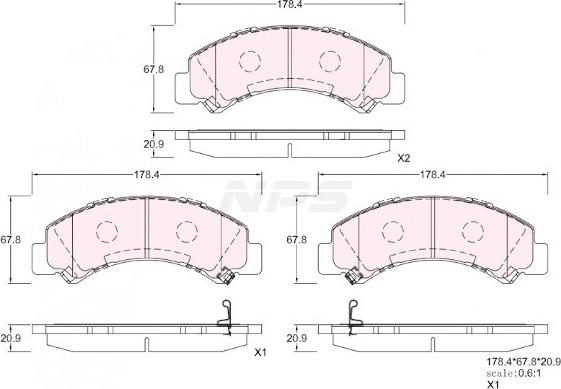 NPS I361U05 - Kit de plaquettes de frein, frein à disque cwaw.fr