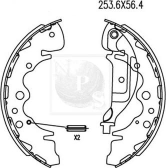 NPS K350A11 - Jeu de mâchoires de frein cwaw.fr