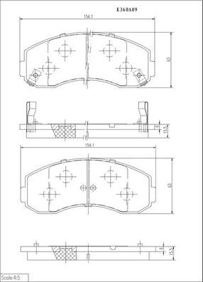 NPS K360A09 - Kit de plaquettes de frein, frein à disque cwaw.fr