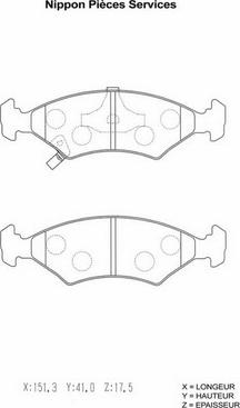 NPS K360A04 - Kit de plaquettes de frein, frein à disque cwaw.fr