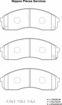 NPS K360A08 - Kit de plaquettes de frein, frein à disque cwaw.fr