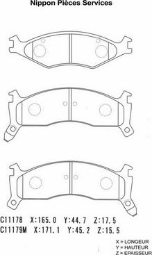 NPS K360A02 - Kit de plaquettes de frein, frein à disque cwaw.fr