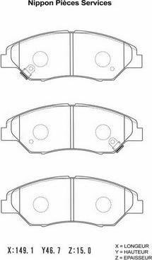 NPS K360A07 - Kit de plaquettes de frein, frein à disque cwaw.fr