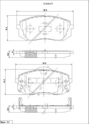 NPS K360A19 - Kit de plaquettes de frein, frein à disque cwaw.fr