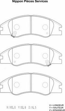 NPS K360A14 - Kit de plaquettes de frein, frein à disque cwaw.fr