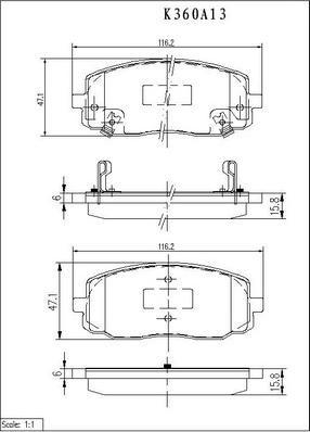 NPS K360A13 - Kit de plaquettes de frein, frein à disque cwaw.fr