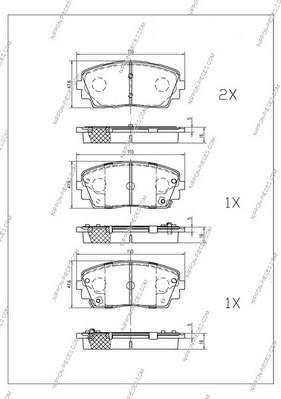 NPS K360A25 - Kit de plaquettes de frein, frein à disque cwaw.fr