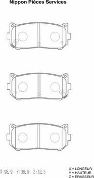 NPS K361A04 - Kit de plaquettes de frein, frein à disque cwaw.fr