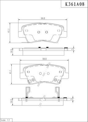 NPS K361A08 - Kit de plaquettes de frein, frein à disque cwaw.fr