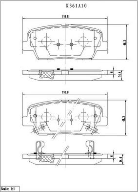 NPS K361A10 - Kit de plaquettes de frein, frein à disque cwaw.fr