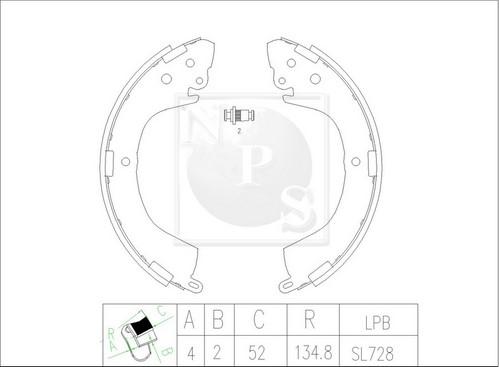 NPS M350I35 - Jeu de mâchoires de frein cwaw.fr