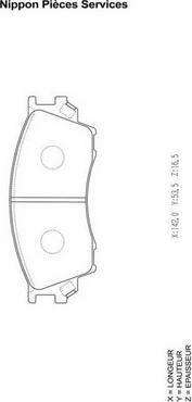 NPS M360A45 - Kit de plaquettes de frein, frein à disque cwaw.fr