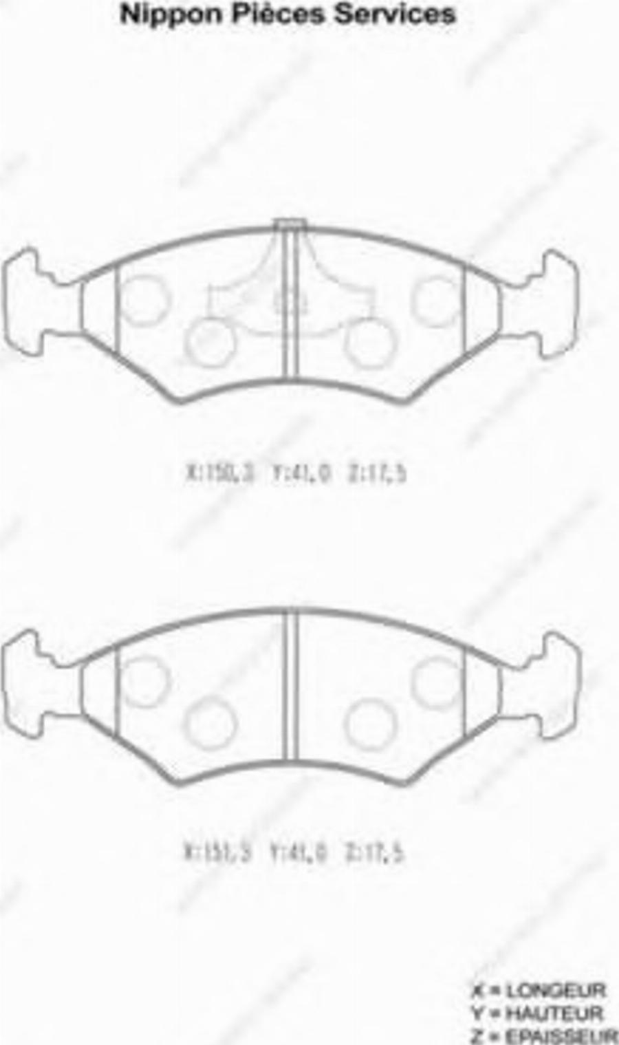 NPS M360A55 - Kit de plaquettes de frein, frein à disque cwaw.fr