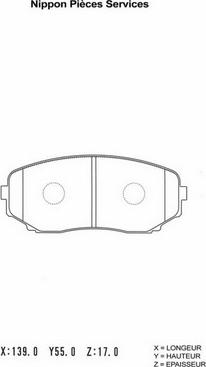 NPS M360A66 - Kit de plaquettes de frein, frein à disque cwaw.fr