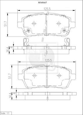 NPS M360A67 - Kit de plaquettes de frein, frein à disque cwaw.fr